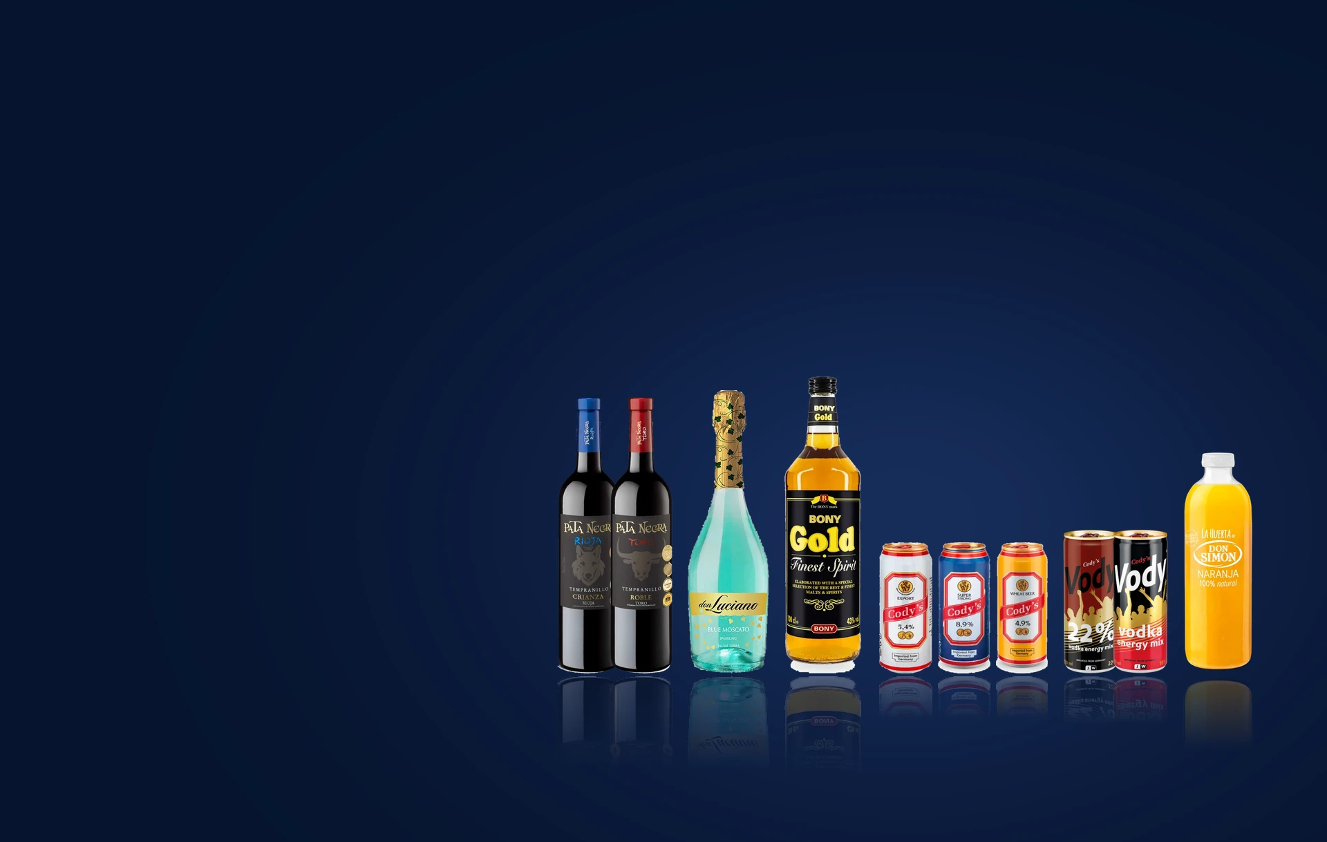 Bony, Cody’s, Vody, Don Simon and Pata Negra, the beverage brands S&R carries