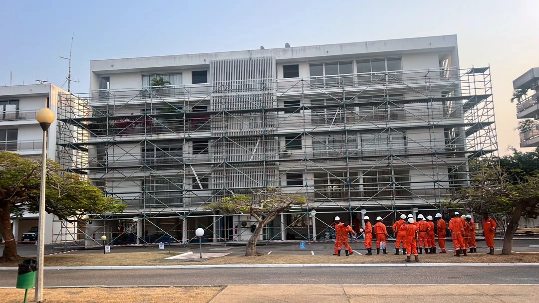 Scaffolding on site · Scaffolding